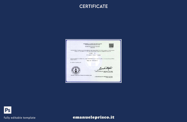 stile verificato Modello di certificato di modifica del nome del Registro degli 